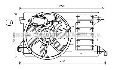 PRASCO Fan, radiator Article number: MZ7554 cheaply