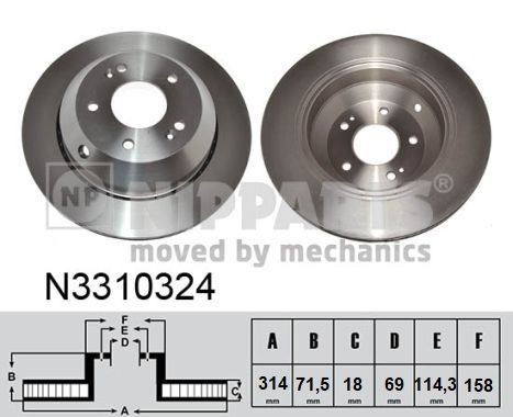 NIPPARTS Brake disc Article number: N3310324 cheaply