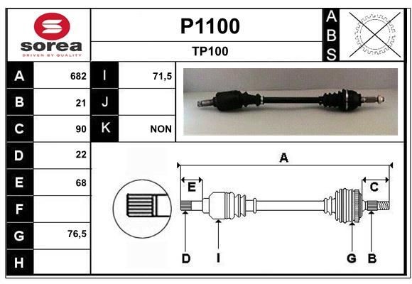 SNRA Drive shaft Article number: P1100 cheaply