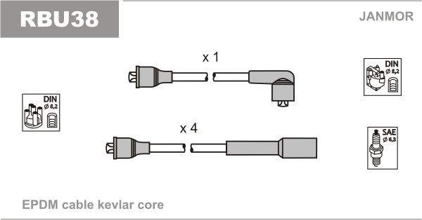 JANMOR Ignition Cable Kit Article number: RBU38 cheaply