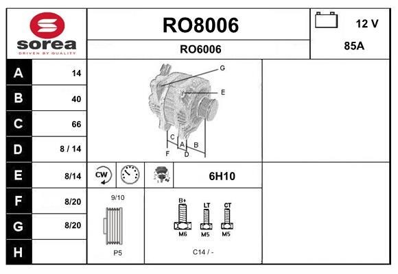 SNRA Generaator Artikli number: RO8006 soodsalt