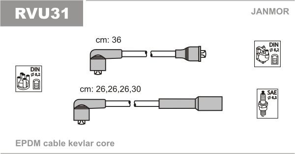 JANMOR Ignition Cable Kit Article number: RVU31 cheaply