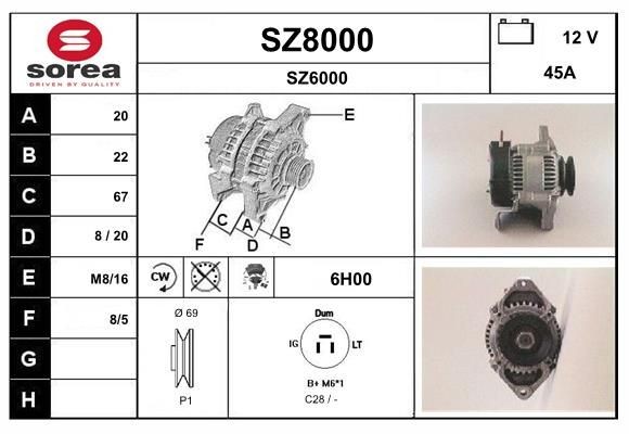 SNRA Alternator Article number: SZ8000 cheaply