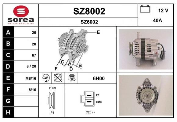 SNRA Alternator Article number: SZ8002 cheaply