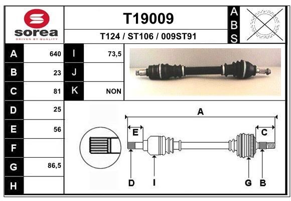 EAI Drive shaft Article number: T19009 cheaply