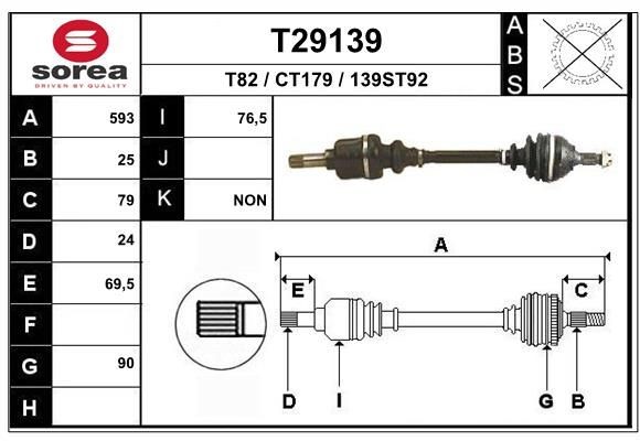 EAI Drive shaft Article number: T29139 cheaply