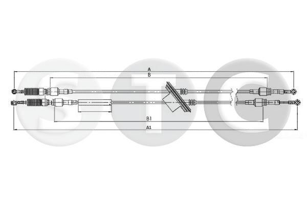 STC T481161 Cable, manual transmission DOBLO 1.3 JTD 16V Multijet 84 PS Diesel
