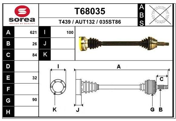 EAI Drive shaft Article number: T68035 cheaply