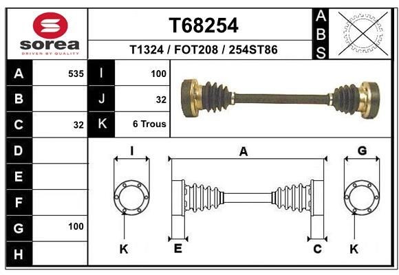EAI Drive shaft Article number: T68254 cheaply