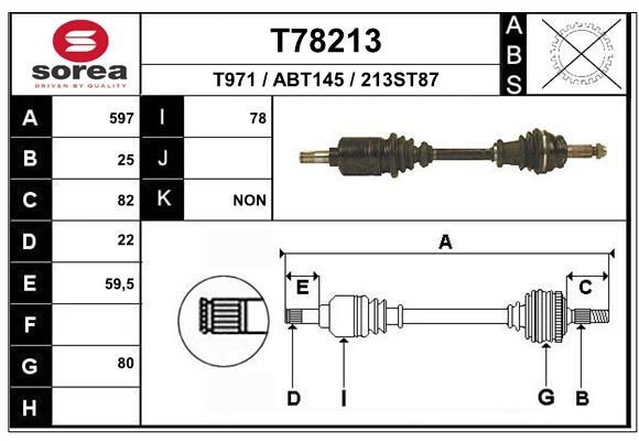 EAI Drive shaft Article number: T78213 cheaply