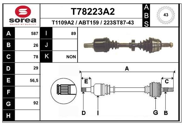EAI Drive shaft Article number: T78223A2 cheaply