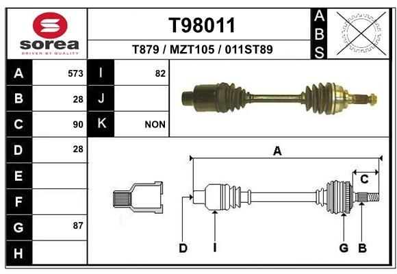 EAI Drive shaft Article number: T98011 cheaply