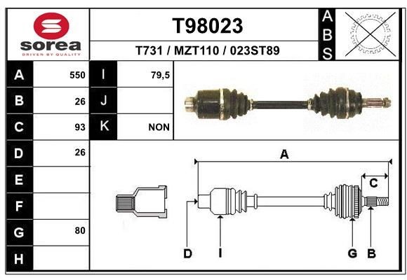 EAI Drive shaft Article number: T98023 cheaply