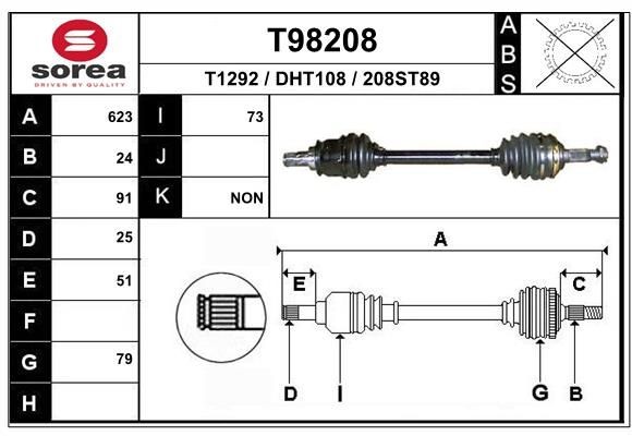 EAI Drive shaft Article number: T98208 cheaply