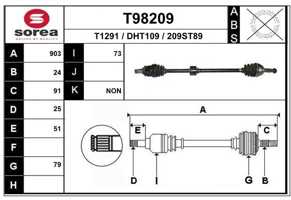 EAI Drive shaft Article number: T98209 cheaply