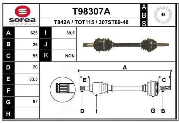 EAI Drive shaft Article number: T98307A cheaply
