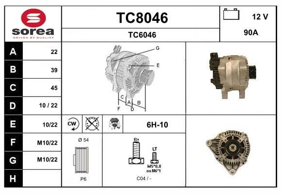 SNRA Alternator Article number: TC8046 cheaply