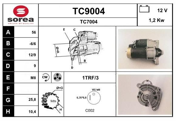 SNRA Starter motor Article number: TC9004 cheaply