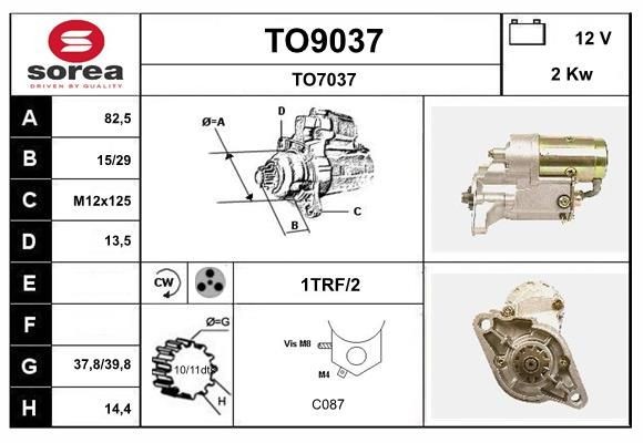 SNRA Starter motor Article number: TO9037 cheaply