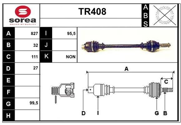 SERA Drive shaft Article number: TR408 cheaply