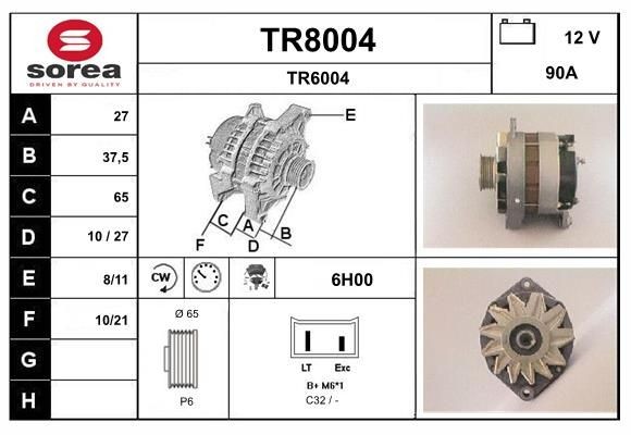 SNRA Alternator Article number: TR8004 cheaply