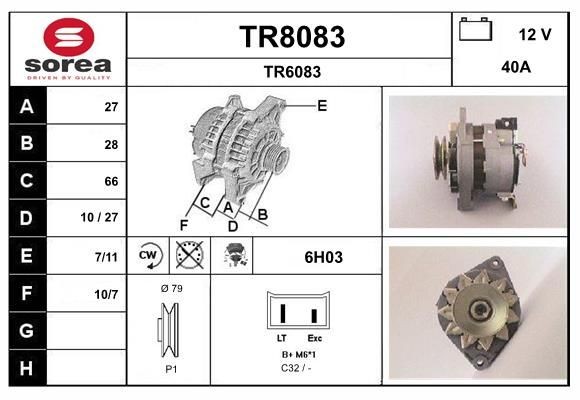SNRA Alternator Article number: TR8083 cheaply
