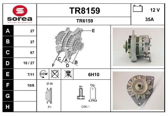 SNRA Alternator Article number: TR8159 cheaply