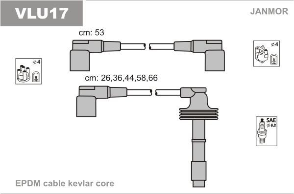 JANMOR Ignition Cable Kit Article number: VLU17 cheaply