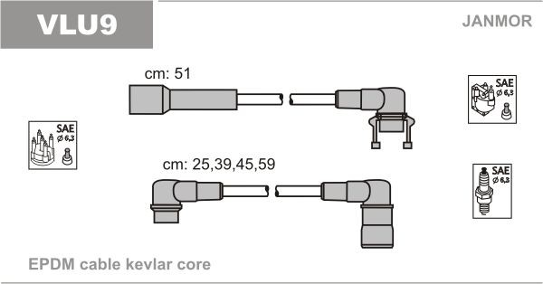JANMOR Ignition Cable Kit Article number: VLU9 cheaply