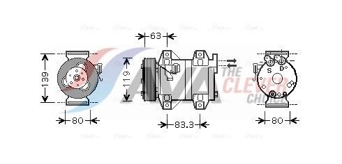 AVA COOLING SYSTEMS Air conditioning compressor Article number: VOAK121 cheaply