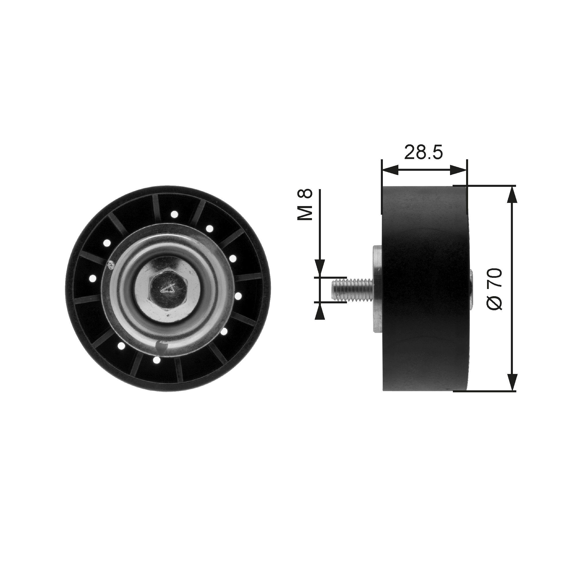 GATES Deflection / Guide Pulley, v-ribbed belt Article number: T36211 cheaply
