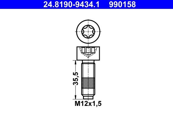 ATE 24.8190-9434.1 Kruvi, piduriketas TRANSIT 2.0 EcoBlue 155 HP Diisel