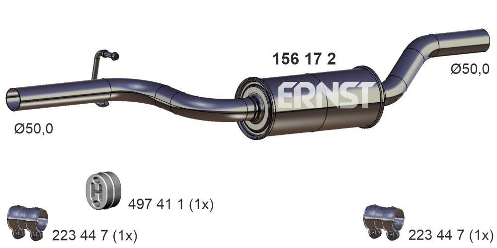 ERNST Middle silencer Article number: 156172 cheaply