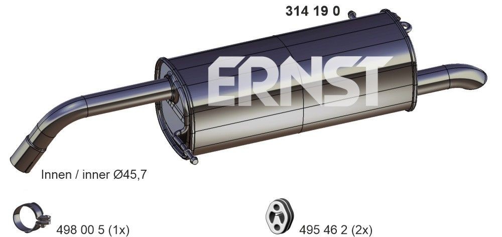 ERNST Rear silencer Article number: 314190 cheaply