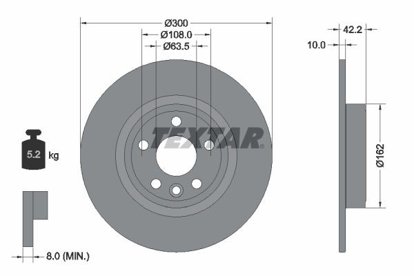 TEXTAR Brake disc Article number: 92293803 cheaply