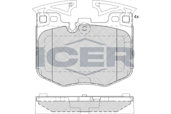 ICER Brake pad set Article number: 182280 cheaply