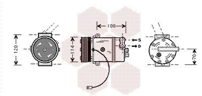 VAN WEZEL Air conditioning compressor Article number: 3700K287 cheaply