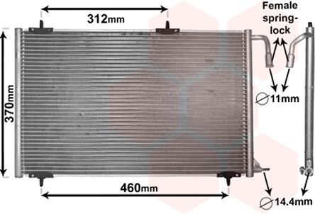 VAN WEZEL Air conditioning condenser Article number: 40005257 cheaply