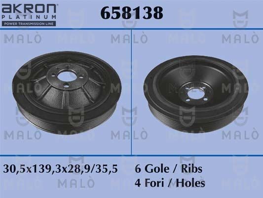 MALÒ Crankshaft pulley Article number: 658138 cheaply