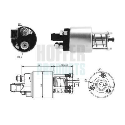 HOFFER Starter solenoid Article number: 6646294 cheaply