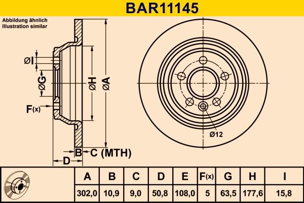 Barum Brake disc Article number: BAR11145 cheaply