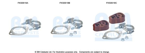 BM CATALYSTS Mounting Kit, exhaust pipe Article number: FK50619 cheaply