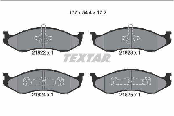 TEXTAR Brake pad set Article number: 2182202 cheaply