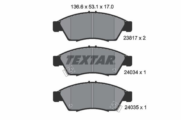 TEXTAR Brake pad set Article number: 2381701 cheaply