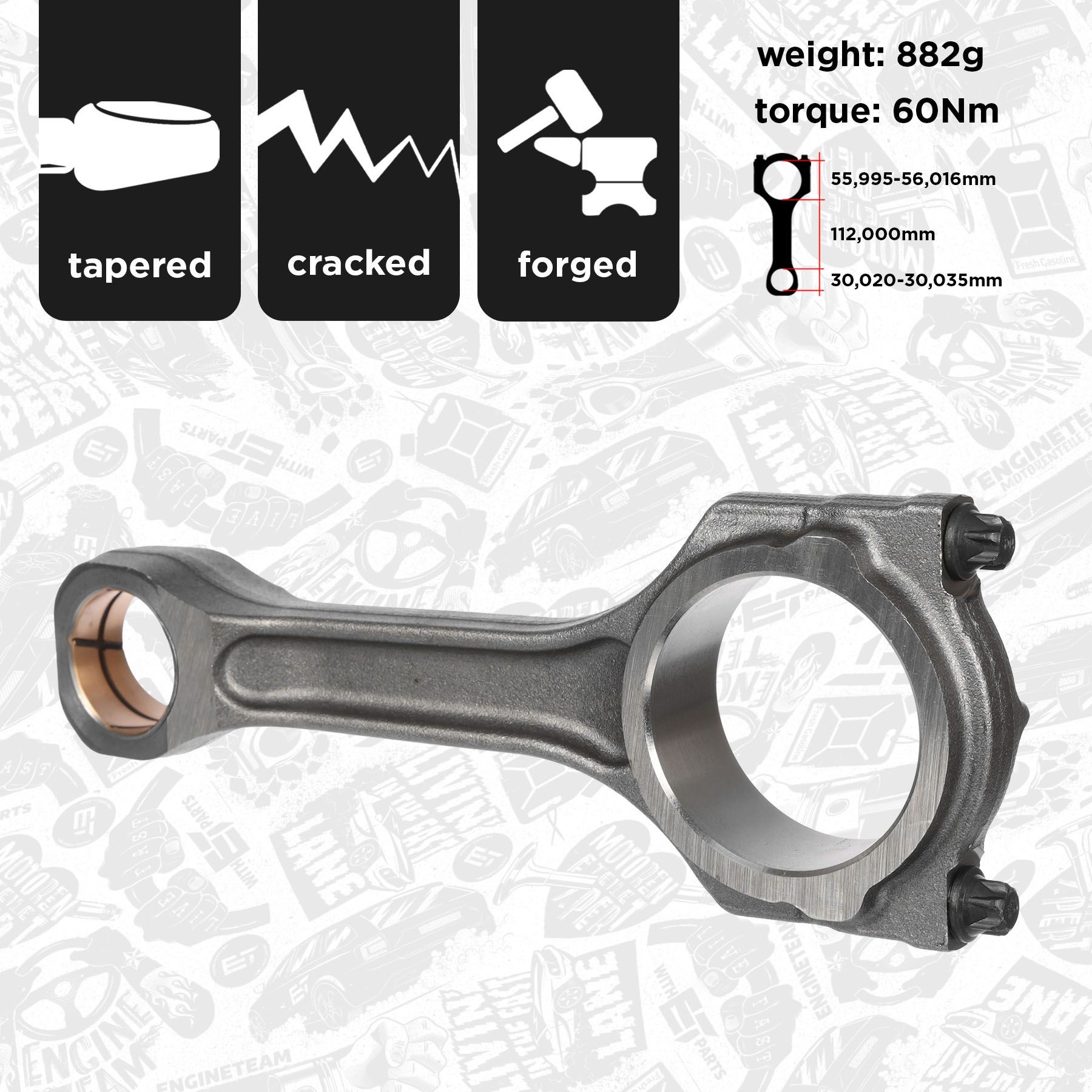 ET ENGINETEAM OM0034 Connecting Rod TRANSIT CUSTOM 2.2 TDCi 100 PS Diesel