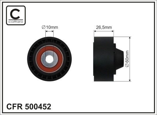 CAFFARO Deflection / Guide Pulley, v-ribbed belt Article number: 500452 cheaply