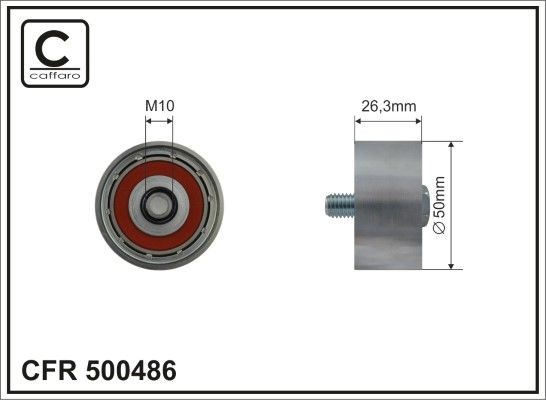 CAFFARO Deflection / Guide Pulley, v-ribbed belt Article number: 500486 cheaply