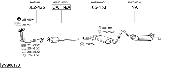BOSAL Catalytic converter Article number: 099-647 cheaply