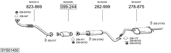 BOSAL Middle silencer Article number: 166-049 cheaply