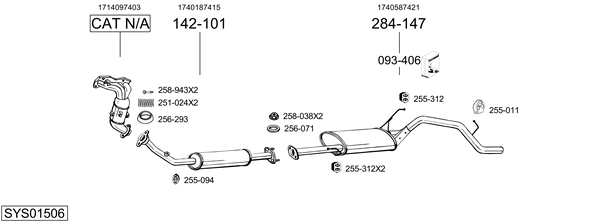 BOSAL Middle silencer Article number: 171-453 cheaply